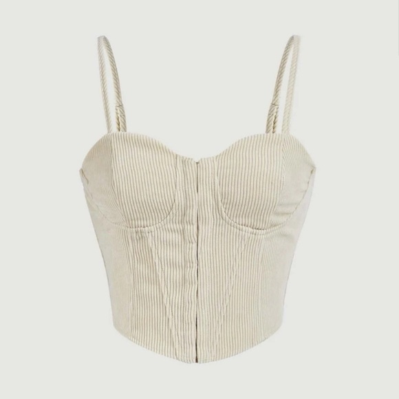 SHEIN Tops - Corduroy Corset Tank Top